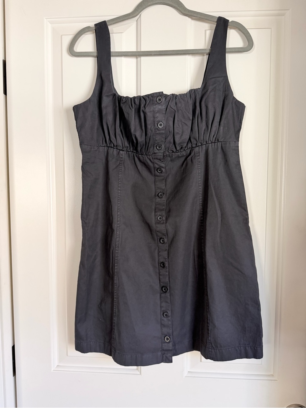 GAP Black Sleeveless Button-Front Mini Dress